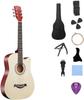 EnergyLion Akustik Gitar 10 Parça Set 38 İnç Başlangıç Dostu Öğrenci ve Yetişkinlere Uygun Teller ve Akort Cihazlı Pratik Gitar Doğal