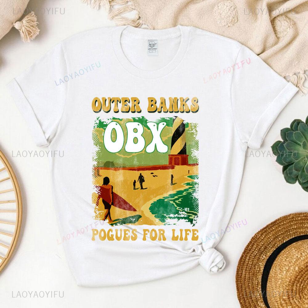 Ráj na Zemi Outer Banks Unisex Tričko Fanoušci seriálu Outer Banks Merchandise Letní dovolená Bavlněné tričko Plážové tričko Topy
