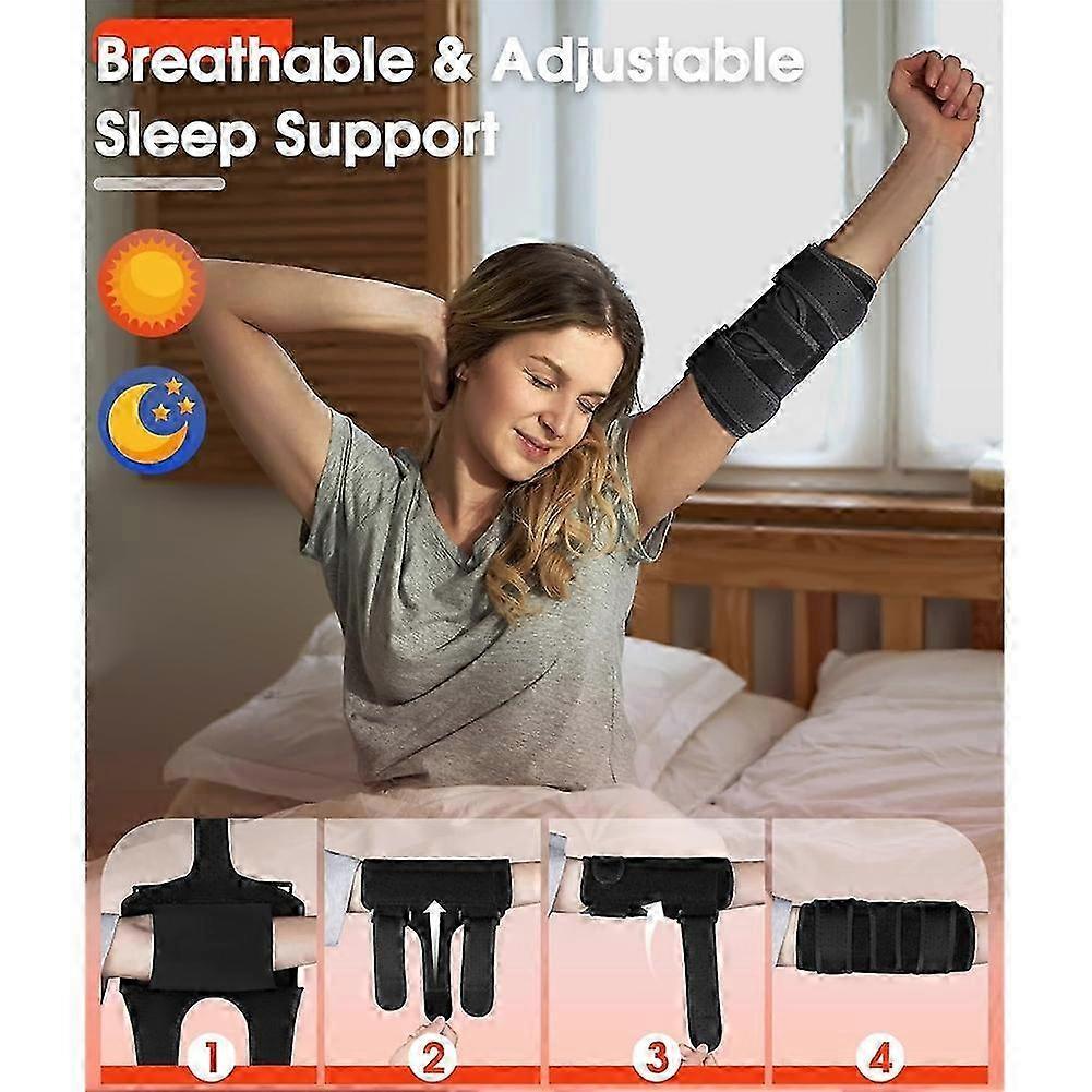 Elbow Brace for Cubital Tunnel & Ulnar Nerve Support - Adjustable Night Splint for Tennis Elbow, Tendonitis & Nerve Pain
