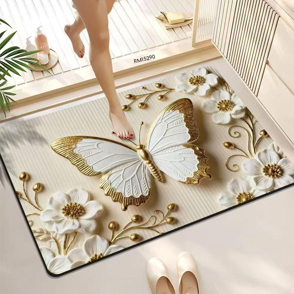 3D visual bathroom floor mat household diatom mud floor mat water-absorbing quick-drying non-slip mat Tianjin carpet