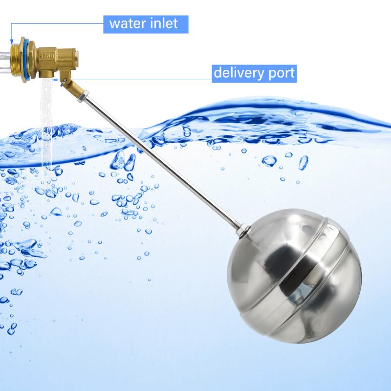 1/2" 3/4" 1" Brass Float Valve Cold and Hot Water Tank Floating Ball Valve Flow Control Cistern/Expansion Tanks