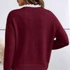 Autumn and Winter Fashion Lace V-neck Sweater Solid Color Loose Long Sleeve Women's Knitted Sweater