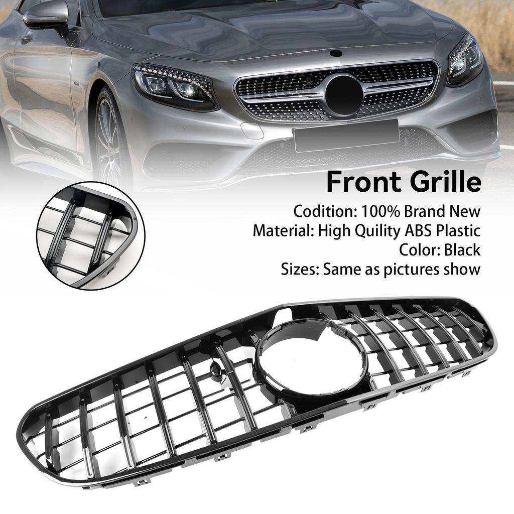 Front Bumper Grille Grill Fit Mercedes Benz W217 S63 AMG 2015-2017 Pre-Facelift