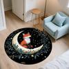 Wreath Flower Fox,Round Area Rug,Carpet Rug for Living Room Bedroom Sofa Playroom Decor,Non-slip Floor Mat