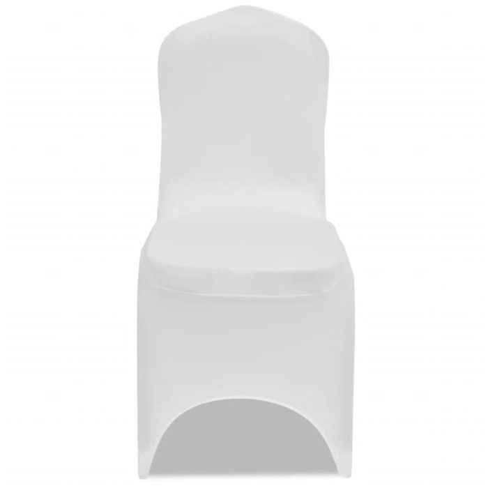 Housse pour chaise - Blanche - 6 pièces - Extensible - Lavable - Salle à manger
