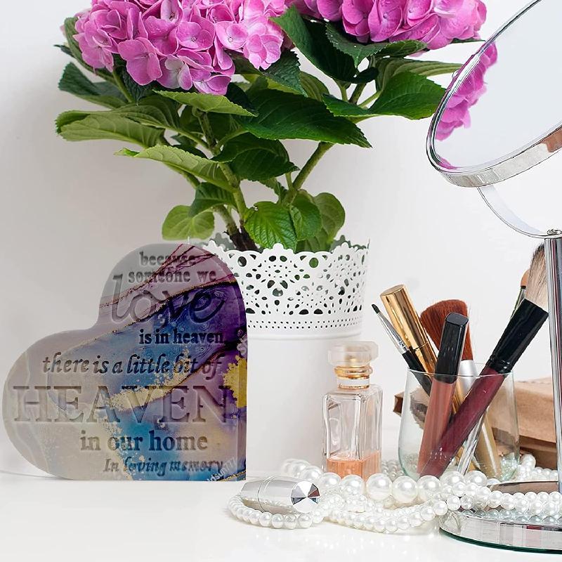 Heart Sign Resin Silicone Mold for DIY Craft Memorial Casting Home Decoration Flower Preservation Table Decorations