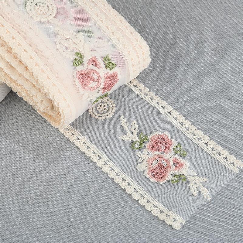 5 Yards Flower Embroidery Lace Ribbon For Bow Making Clothing Decor Sewing Fabric Craft Supplies Needlework Accessories