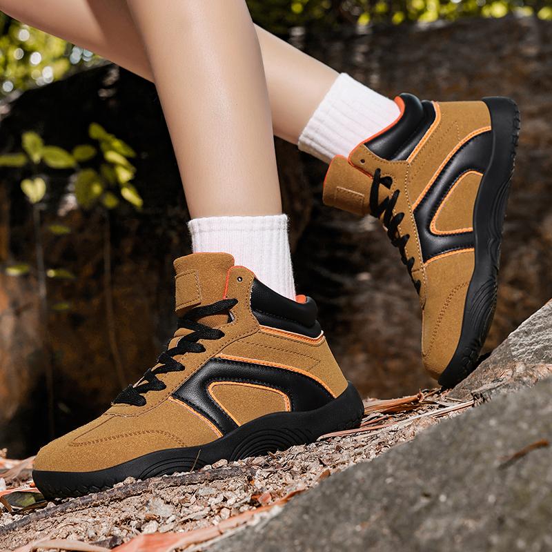 High-top Running Sports Shoes Women Elastic Casual Sneakers Fashion Lace-up Jogging Walking Shoes for Men Anti-slip