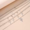 New Silver Color Cross Pendant Necklace Multilayer Metal Punk Choker Necklaces Chain Women Jewelry Gifts