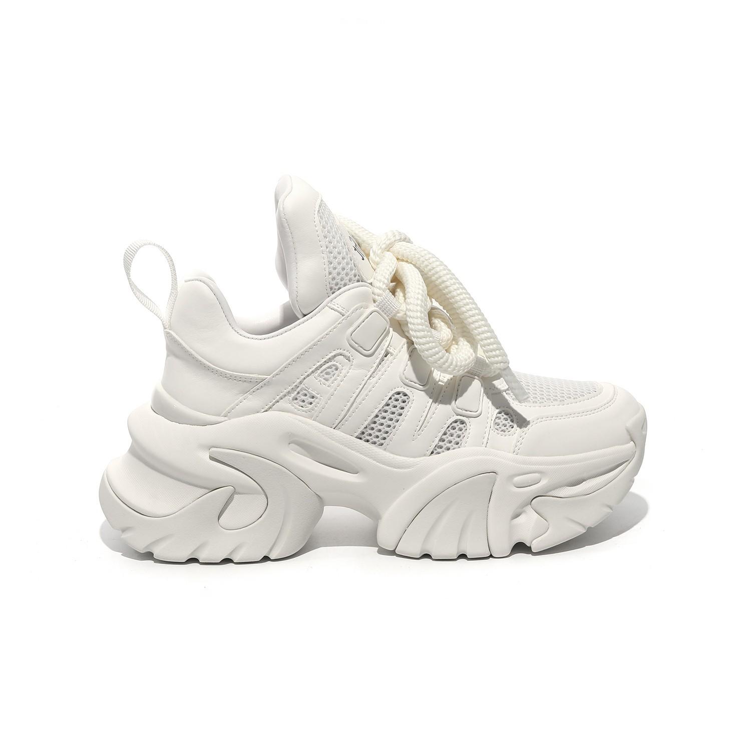 

Hot price super hot 2026new thick soled height increasing breathable mesh sports shoes fashionable women s casual shoes sneakers 35 бежевый