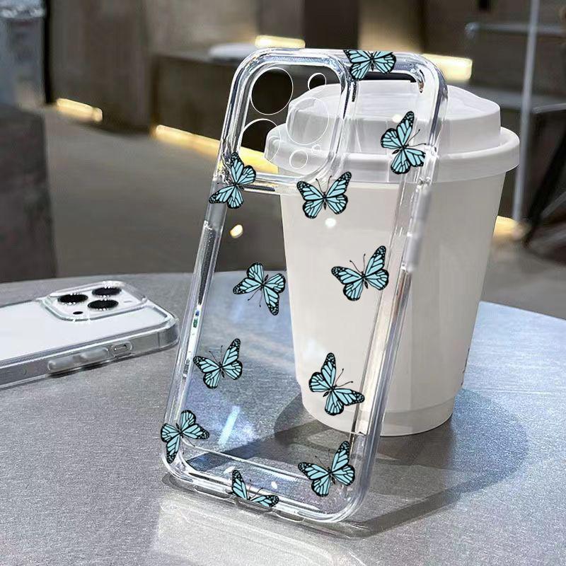 

Clear Case White Lace Butterfly Pattern Design Protective Cover for iPhone 17 16 15 14 13 12 11 16E Series Pro Max Plus iphone 17