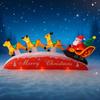9.84FT Inflatable Santa Sleigh Reindeer Toy LED Lit Festive Gift Xmas Yard Lawn Party Decoration Christmas Supplie Home Ornament
