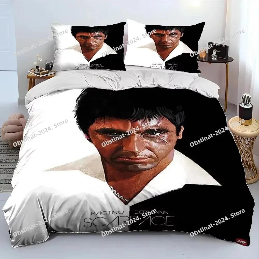3D Movie Scarface Tony Bedding Set Duvet Cover Full Queen King Size Pillowcase Bed Print Bed Set Aldult Kid Bedroom Single Twin