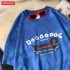 A Long Dog Is Paddling A Long Skateboardcotton Women TShirts Cartoons Prints Tops ONeck Soft Oversize T Shirt Summer Clothes