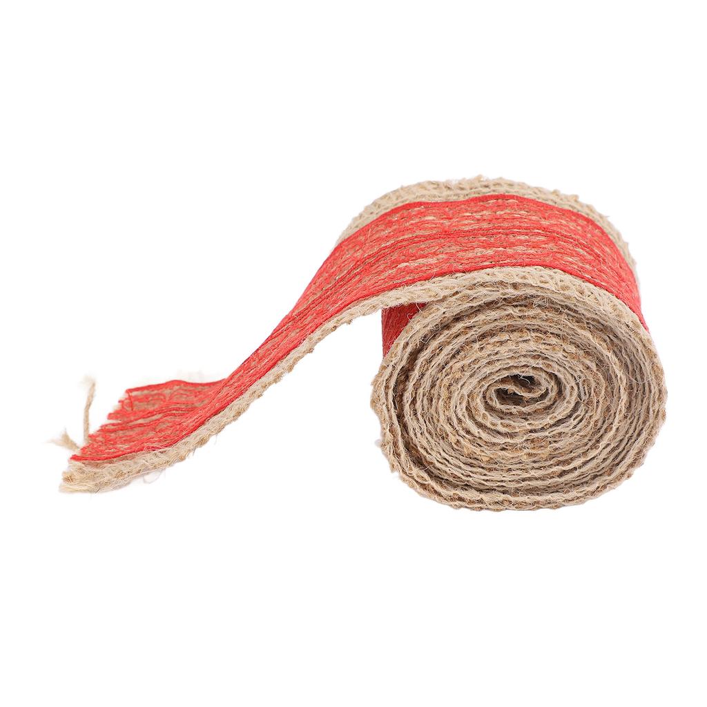 5 Rolls Burlap Lace Ribbon Decorative Jute Burlap Ribbon Roll for Crafts Festival Decor