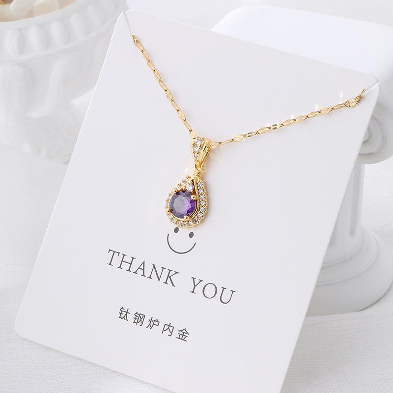 Versatile Luxury Titanium Steel Necklace with a Colorfast Pendant - Simple Niche Design Clavicle Chain for Women.