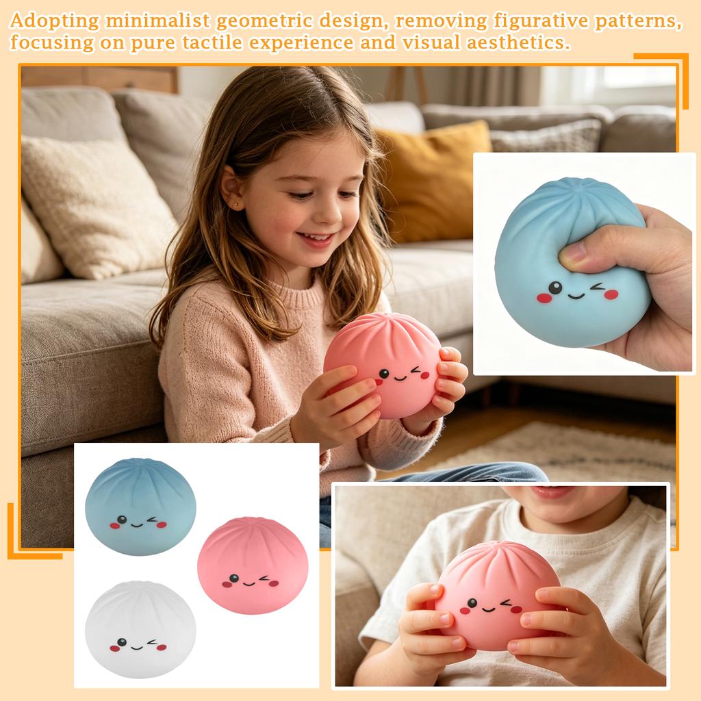 Squishy Bun Toy Soft Squeeze Food Stress Relief Toy Realistic Texture Slow Rising Bun Shape Squeeze Toy for Relaxation and Sensory Play
