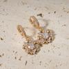 1 Pair Fashion Round Garland Dangle Earrings for Women Zirconia Earring Jewelry Daily Wedding Party Accessories