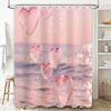 Romantic Pink Heart Shower Curtain For Bathroom Decor Waterproof And Durable Easy To Clean And Maintain To Install Wrinkle-Free