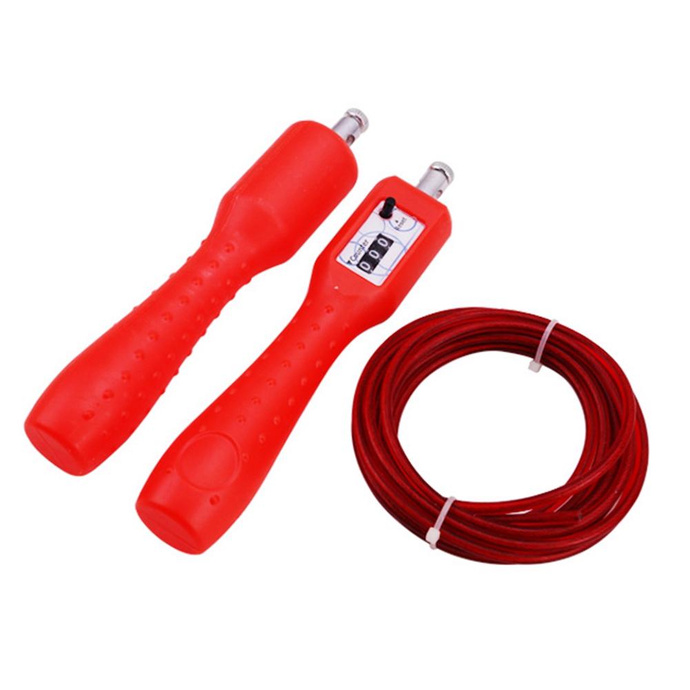 2,6 m Justerbar Lengde Hoppetau Trening Gym Trening Sportsverktøy med Teller (rød)