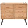 Solid Wood Drawer Chest Pine 91 x 35 x 73 cm