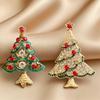 2025 Vintage Rhinestone & Enamel Christmas Tree Brooch – European & American Fashion Jewelry Pin