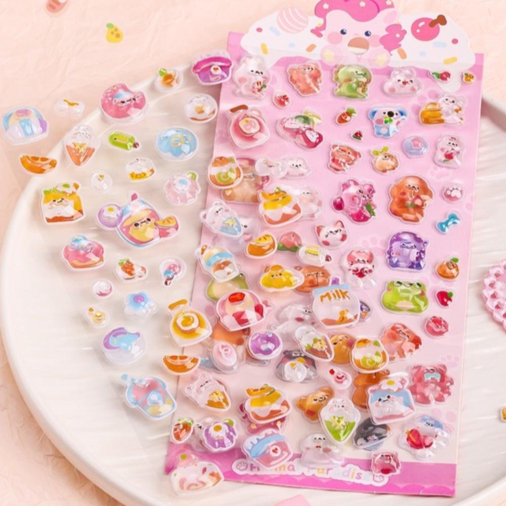 2pcs Creative Stationery Stickers PVC Diary Decoration New 3D Stickers  Students Gifts
