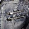 High End Men's Denim Jacket Casual Retro Big Size Stand Collar Zipper Biker Motorcycle Coat