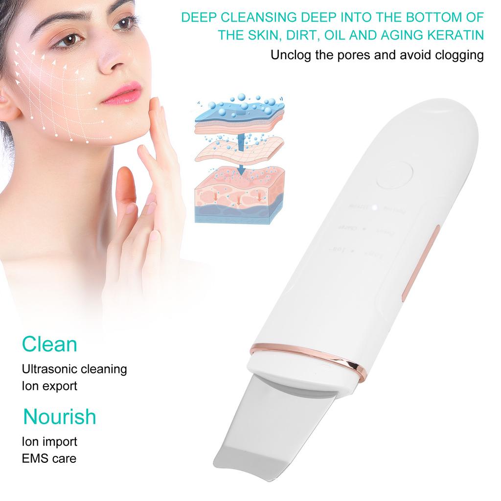 EMS Ultrasonic Skin Scrubber Blackhead Pimple Removal Lifting Ion Pore Cleaner Machine
