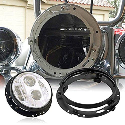 Szmsmy 7-inch Chrome Headlight Mounting Rings for Wrangler J-K (2007-2016) - Black