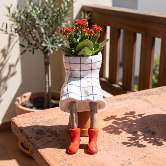 Kaufe Einzigartiger Kaktustopf für Fensterbank, sitzende menschenförmige Harz-Pflanzgefäß, kreativer Blumentopf mit Beinen, beiniger Pflanzer für Innenräume, moderner Schreibtisch zum Preis ab 11