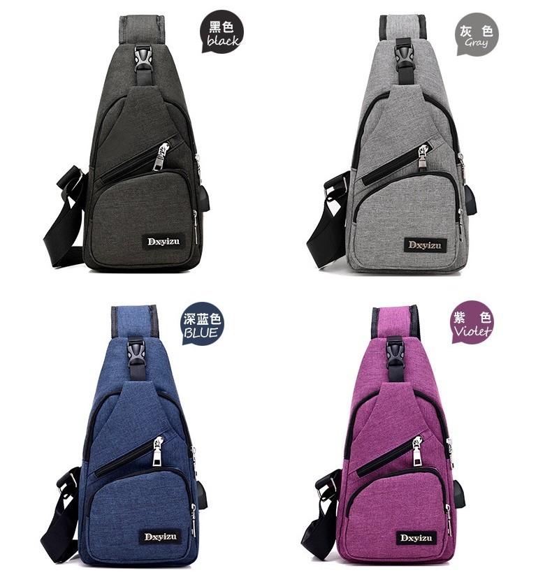 Versatile New Oxford Men Women Chest Pack With Durable Oxford Cloth And Usb Charging