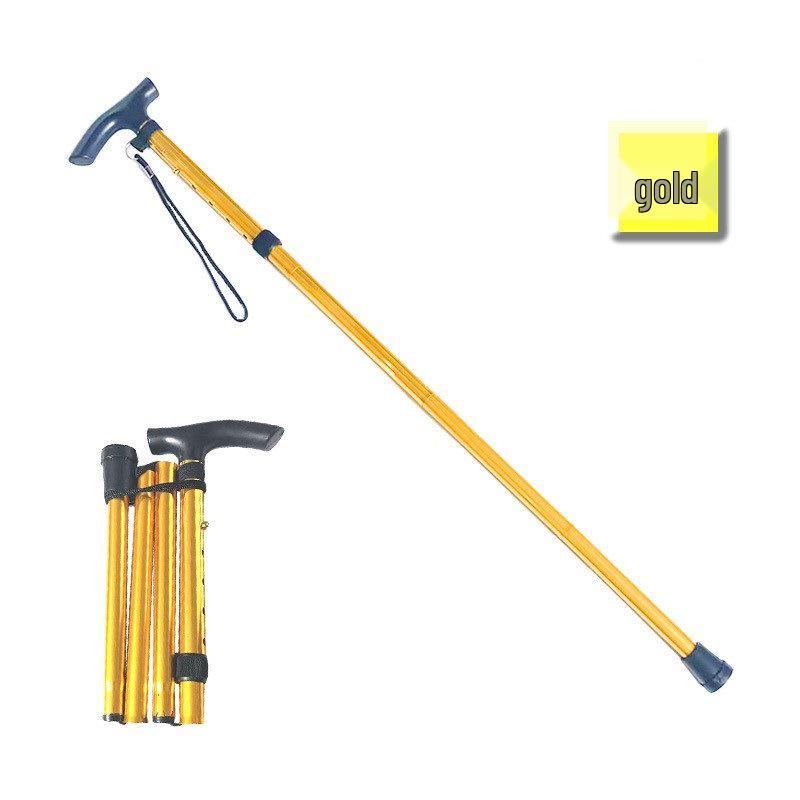 Adjustable Anti-Slip Aluminum Alloy Telescopic Folding Climbing Cane for Elderly – 5-Section Reinforcement