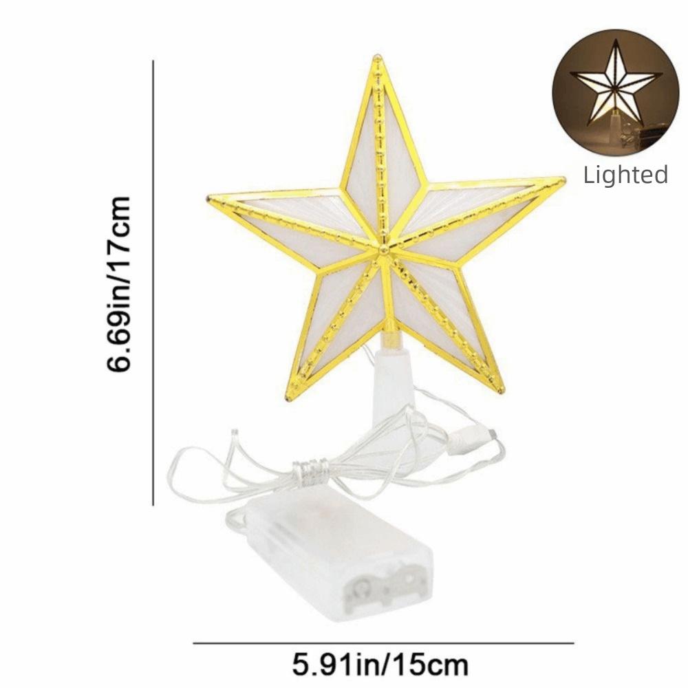 Plastic Christmas Tree Top Star Glowing Lightweight Star-Shaped Light Lovely Christmas Decorative Star Light New Year