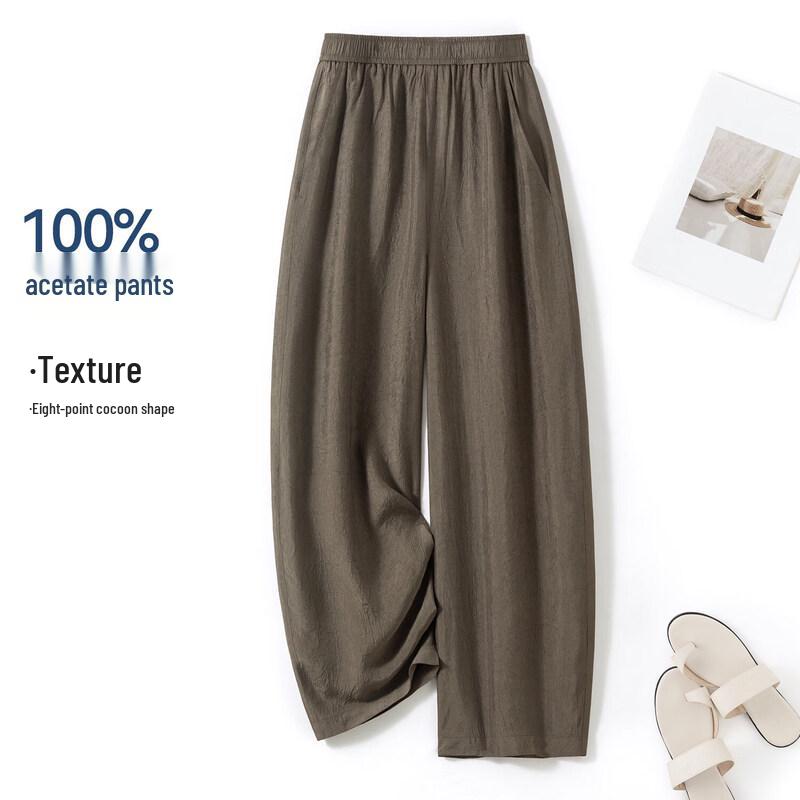 IHIMI 100% Acetate Relaxed Cropped Balloon Pants M