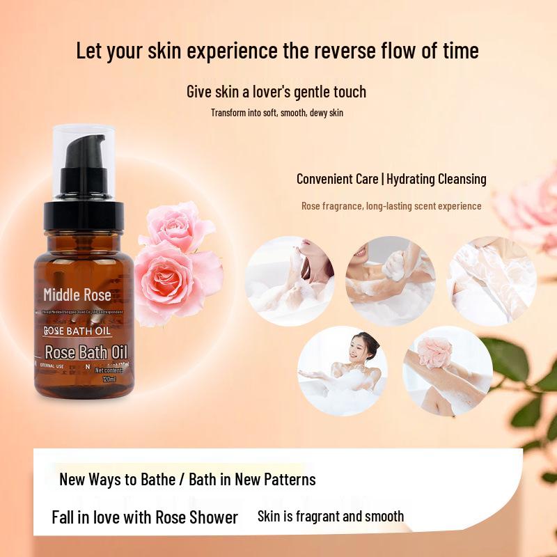 Nourishing Rose Body Bath Oil with Long-Lasting Fragrance