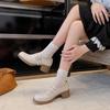 Mary Jane Single Shoes Women's High Heels 2025 New Retro British Style Jk Shoes Black French Thick Heel Small Leather Shoes