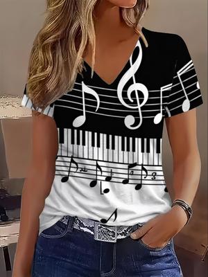 Women's Summer V-Neck Short Sleeve T-Shirt