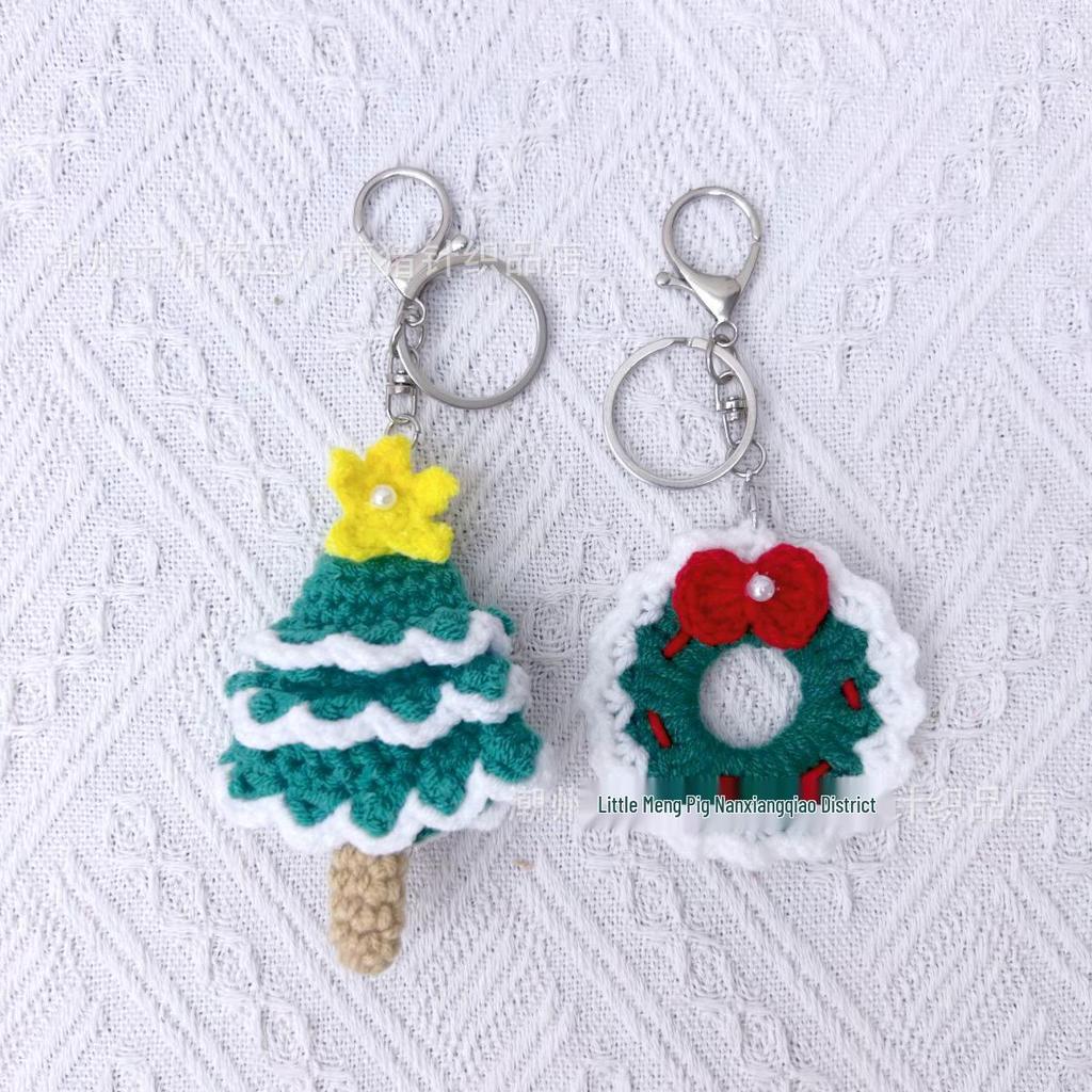 Handcrafted Santa Claus Crochet Keychain & Christmas Tree Decoration