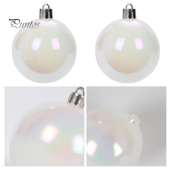 12/24/36Pcs 4CM Christmas Iridescent Ball Clear Shatterproof Reusable DIY Holiday Decoration Xmas Tree Hanging Ball Ornament Pendant Party Festival