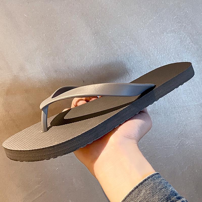 2026 Herren Zehentrenner Flip-Flops in Unifarben, rutschfest - Sommer Strand Sandalen im Partner-Look