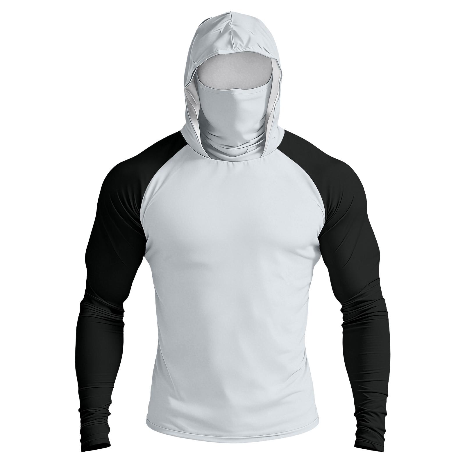 

Men s Casual Drop-Shoulder Hooded Long-Sleeve Shirt XL білий