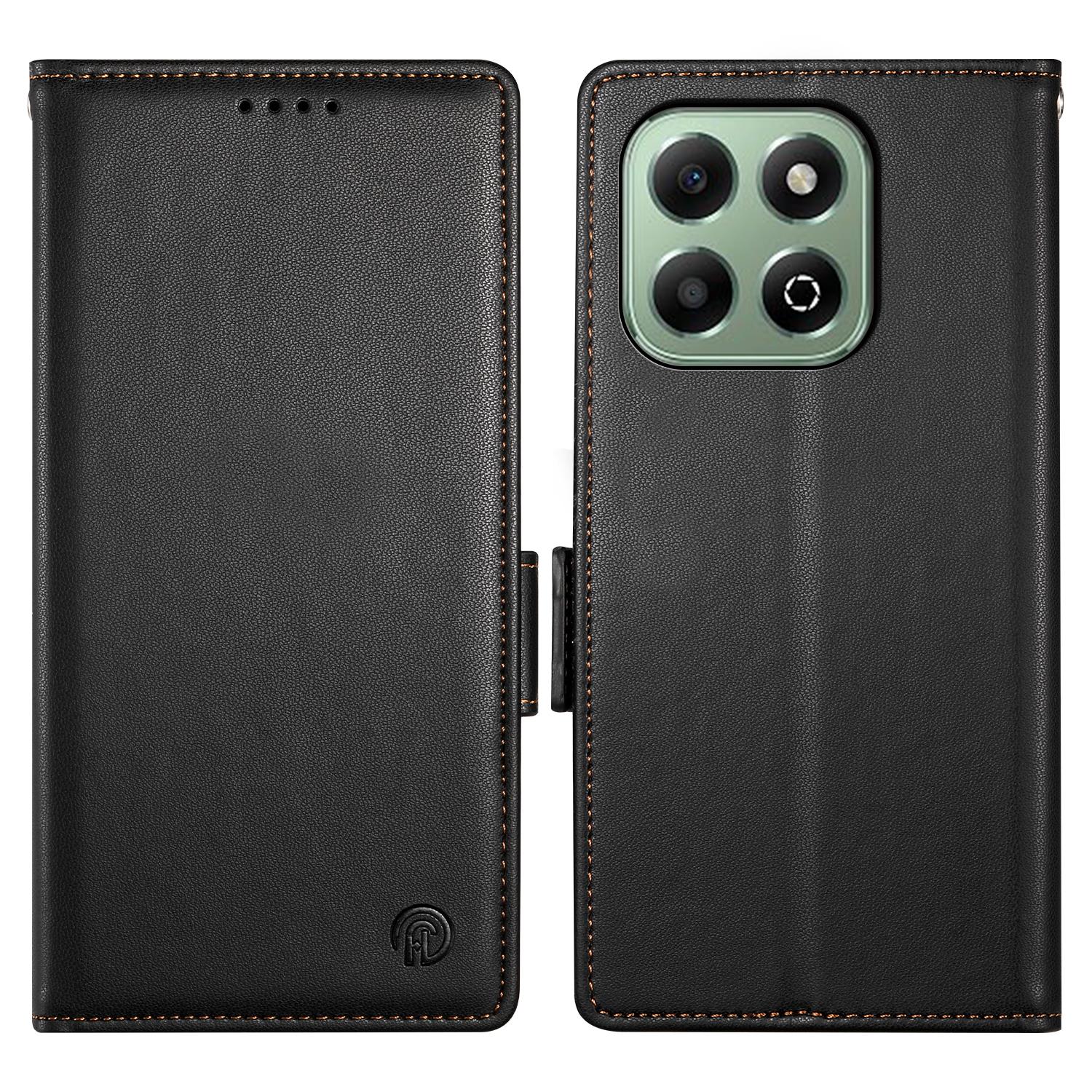 

DF-010 For Honor X6b 4G Stand Case PU Leather Wallet Phone Cover Black