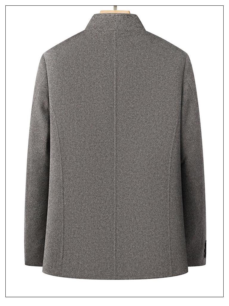 Dad's Middle-Aged Men's Wool Zhongshan Suit: Winter Business Casual Down-Lined Coat