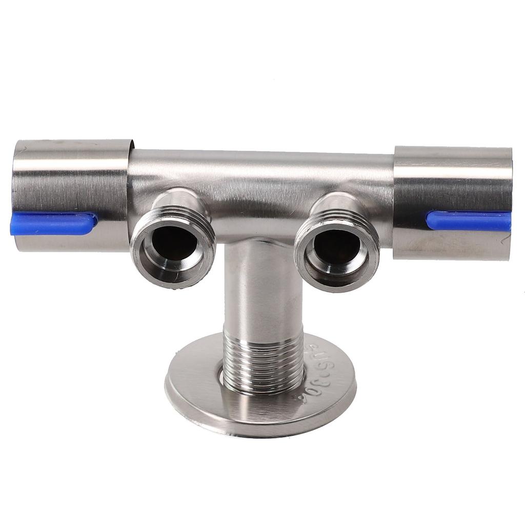 Dubbelhandtagskallvattenkran Tillverkad av rostfritt stål Lämplig för badrum och tvättmaskinsanvändning med borstad