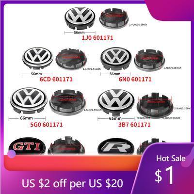 2026 Hot For VOLKSWAGEN VW 4Pcs 56/65/66mm Car Wheel Center Hub Caps Badge Original Hubcaps For Volkswagen VW R GTI Golf 5 7 Cad