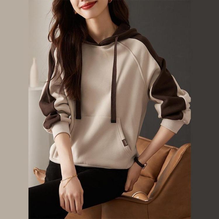 

Women s Casual Loose Mid-length Hooded Sweatshirt Top Thickened 4XL хакі