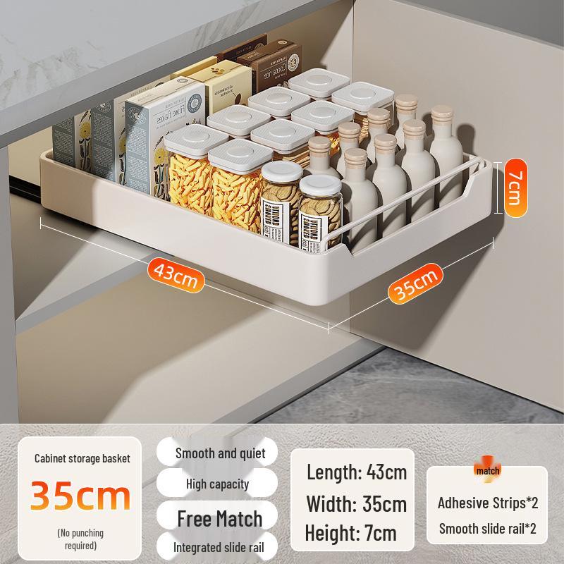 Kitchen Sink Pull-Out Basket Organizer Drawer