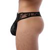 Man Lace Underwear Bikini Men's Thong Sissy Panties Sexy Tanga Underpants G String Penis Pouch Black Bow Tie Lingerie T-back