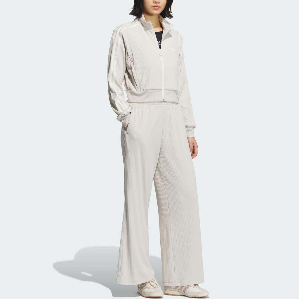 Adidas Originals Track Top Logo Stripe Sports Long Sleeve Jacket Women Jacket Clear-Brown KB8951